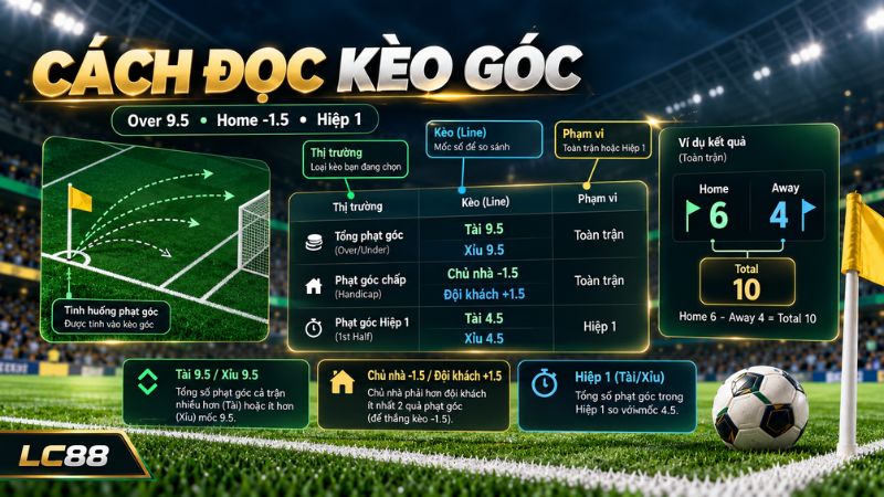 Cách xem kèo phạt góc trên LC88